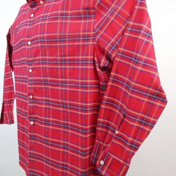 Saint Johns Bay Easy Care Men's Red Plaid Long Sleeve Button Down Shirt Size XXL - Picture 5 of 8